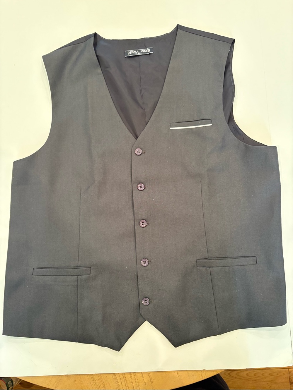 Men's Charcoal gray  Button-Front Dress Vest Size XL-bartender-musician